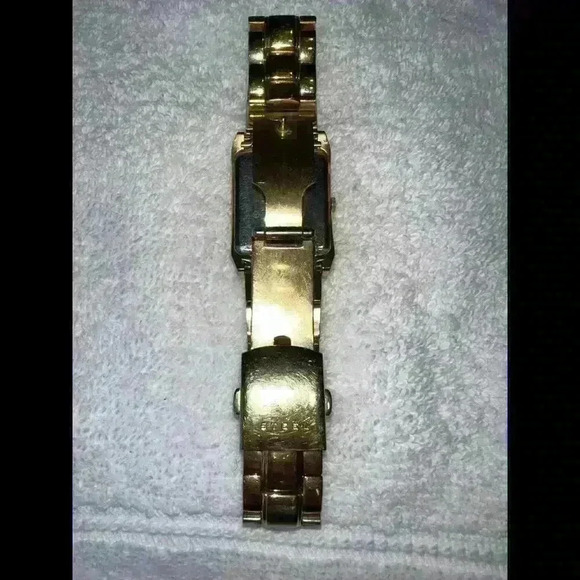 Mens Guess Steel Gold-Tone Rectangle G11535G Diamond Dial Watch, Needs Battery - Picture 4 of 5